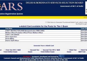 Admit Card Professional Examination Board Dsssb Tier 1 Admit Card for November 24 Exam Released