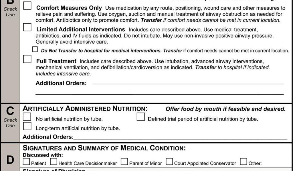 Advance Care Directive Template Advance Care Directive Form Guide Form ...