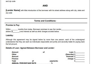 Advance Payment Contract Template Personal Loan Agreement Printable Agreements Private