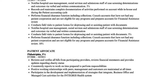 Advocate Resume format Word Patient Advocate Resume Samples Velvet Jobs
