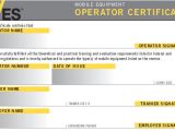 Aerial Lift Certification Card Template forklift License Template Wallet Size Nextinvitation