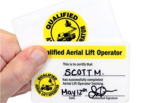 Aerial Lift Certification Card Template Qualified Aerial Lift Operator Certification Wallet Card
