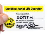 Aerial Lift Certification Card Template Qualified Aerial Lift Operator Hard Hat Decals with