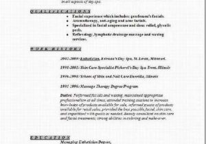 Aesthetician Resume Samples Aesthetician Resume Occupational Examples Samples Free