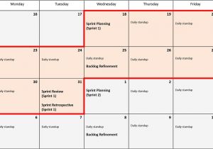 Agile Sprint Calendar Template Sprint Schedule Template Agile Grit Keep Moving forward