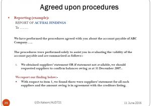 Agreed Upon Procedures Report Template Agreed Upon Procedures Engagement Letter