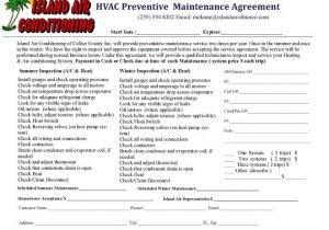 Air Conditioning Maintenance Contract Template Preventive Maintenance island Air