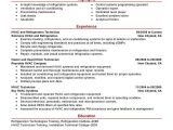 Air Conditioning Technician Resume Samples Best Hvac and Refrigeration Resume Example Livecareer