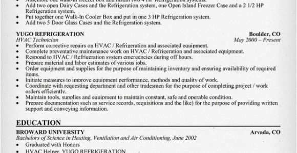 Air Conditioning Technician Resume Samples Hvac Technician Resume Sample Resumecompanion Com