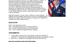 Air force Bio Template Witt Military Bio