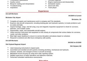 Aircraft Maintenance Contract Template Best Aircraft Mechanic Resume Example Livecareer