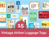 Airline Luggage Tag Template 15 Vintage Airline Luggage Tags Objects On Creative Market