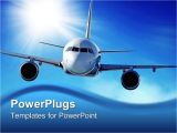 Airplane Ppt Template Powerpoint Template Flying Airplane In the Sky with Sun