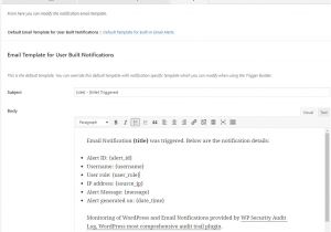 Alert Email Template Editing the Email Notifications Templates Wp Security