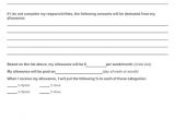Allowance Contract Template Allowance Contract with Responsibilities for Teens
