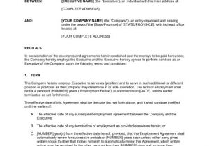 Allowance Contract Template Employment Agreement Executive with Car Allowance Template