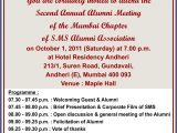 Alumni Email Template Sms Alumni association Cordially Invites All the Alumni to