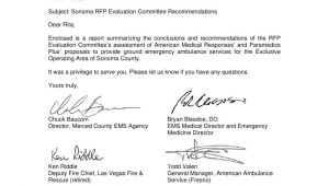 Ambulance Contract Template sonoma Rfp Evaluation Committee Recommendations