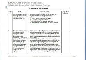 Aml Program Template Aml Risk assessment form