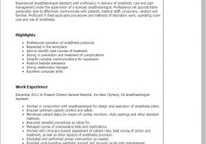 Anesthesiologist Cover Letter Professional Anesthesiologist assistant Templates to