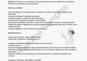 Anesthesiologist Cover Letter Resume Samples Anesthesia Technician Resume Sample