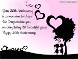 Anniversary Card Greetings to Wife Happy 20th Anniversary Wishes Quotes Messages