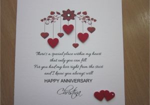 Anniversary Card Messages for Parents Details About Personalised Handmade Anniversary Engagement