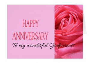 Anniversary Card Messages for Parents Godparents Anniversary Card Pink Rose Surprise A Special
