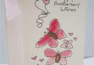 Anniversary Card Messages for Wife Anniversary Card Watercolour Card Hand Painted Card