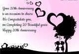 Anniversary Card Messages for Wife Happy 20th Anniversary Wishes Quotes Messages