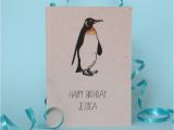 Anniversary Card Not On the High Street Personalised Penguin Birthday Card