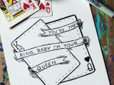 Anniversary Card Off the Queen Sketch King Queen Drawing Cards Artwork Love Art