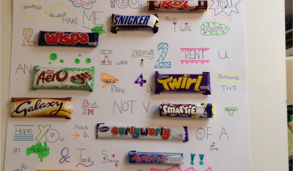 Anniversary Card Using Candy Bars Chocolate Bar Names In Sentences