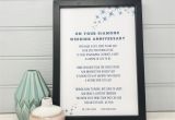Anniversary Card Verse for Parents Diamond Anniversary Present Gift for Parents Personalised