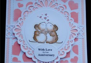 Anniversary Card with Photo and Name S179 Hand Made Anniversary Card Using Sue Wilson ornate Oval