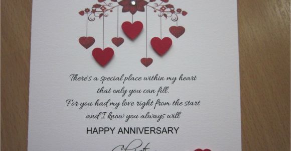 Anniversary Greeting Card for Husband Details About Personalised Handmade Anniversary Engagement