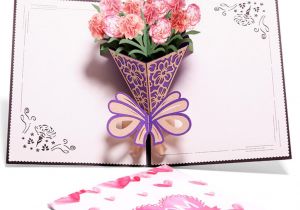 Anniversary Greeting Card with Name 3d Up Mothers Day Flowers Greeting Card with Carnation