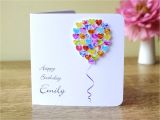 Anniversary Handmade Card for Parents Personalised Birthday Card Customised Colourful Balloon