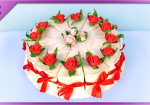 Anniversary Ka Card Banana Sikhaye Diy How to Make Paper Cake for Wedding Birthday Communion Eng Subtitles Speed Up 375