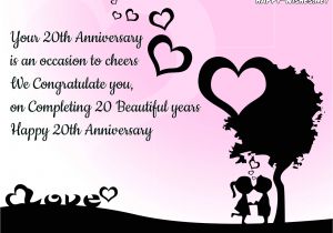 Anniversary Words for Husband Card Happy 20th Anniversary Wishes Quotes Messages
