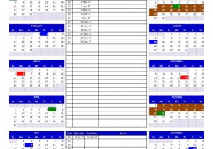 Annual Calendar Of events Template 2017 and 2018 Calendars Excel Templates