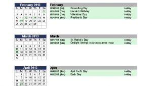 Annual Calendar Of events Template Excel Templates
