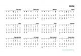 Annual Calendar Template 2014 14 Full 2014 Year Calendar Template Images Printable