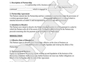 Antenuptial Contract Template Partnership Dissolution Agreement form with Sample