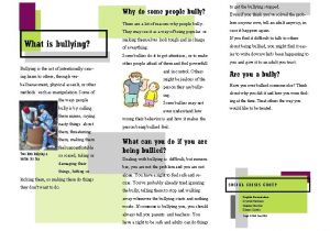 Anti Bullying Brochure Template Anti Bullying Webquest Home