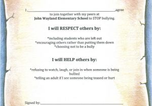 Anti Bullying Contract Template Anti Bullying Pledge Students Will Sign Classroom