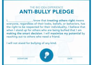 Anti Bullying Contract Template Big Ideas the Big Idea Experience