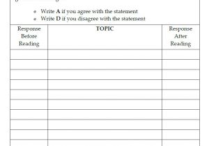 Anticipation Guide Template Anticipation Guide social Studies Success