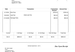 Apartment Rental Receipt Template Rent Invoice Template Invoice Example