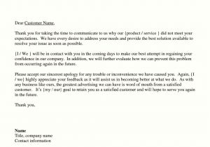 Apology Email Template Customer Service Apology Letter Sample Template